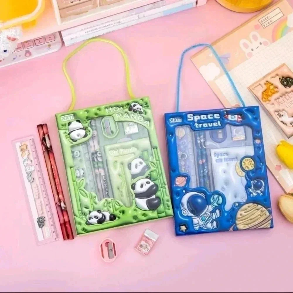 Cute panda green stationary kit for girls or kids NWT desk decor home animal